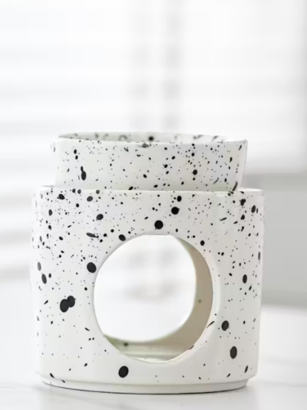 MODERNUS KERAMINIS ETERINIŲ ALIEJŲ DEGIKLIS SU ŽVAKUTE